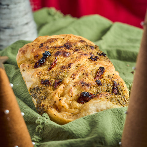The Mediterranean Bloom - Tomato Pesto Focaccia